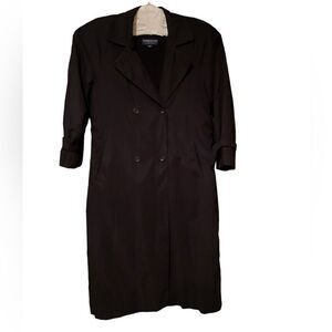 London Fog Limited Addition Black Trench Coat Removable Shell Size 14 R